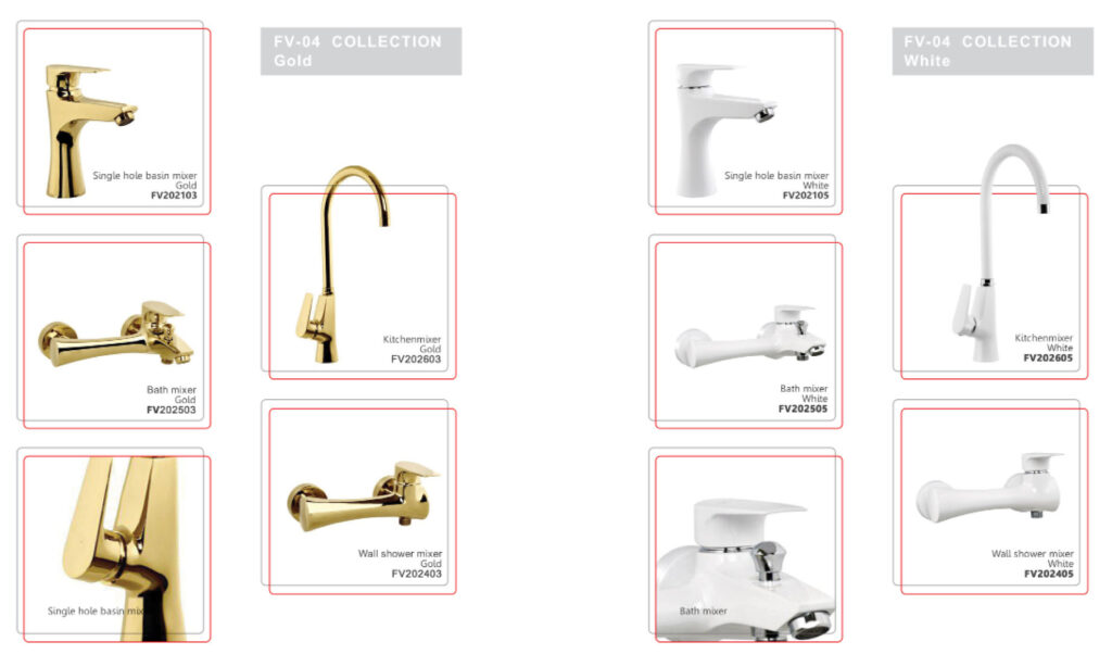 Gold and white Faucets & Mixers