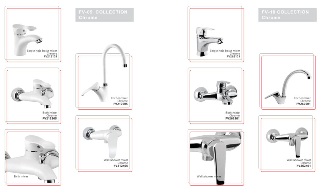 chrome and white Faucets & Mixers